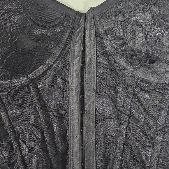 True Lace Corset Bra Crop Top Push Up Goth Vamp Grunge Punk Black Strapless XS - Picture 4 of 10